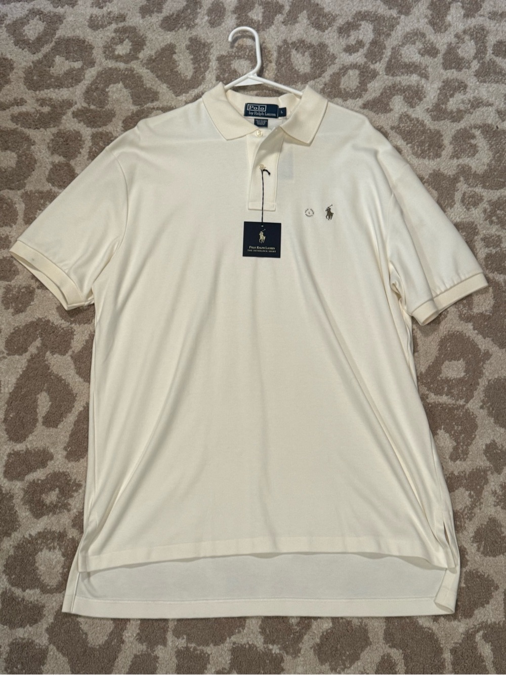 Ralph Lauren Men’s Cream Polo Shirt with Embroidered Pony